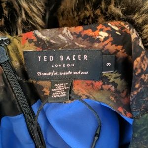 Ted Baker printed dress with belt size 3